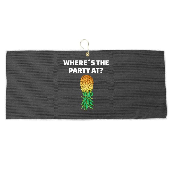 Upside Down Pineapple Where´S The Party At Large Microfiber Waffle Golf Towel