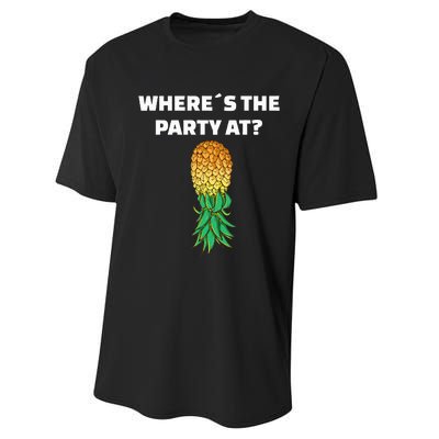 Upside Down Pineapple Where´S The Party At Performance Sprint T-Shirt