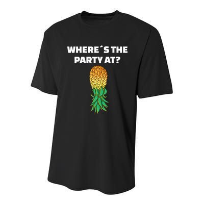 Upside Down Pineapple Where´S The Party At Youth Performance Sprint T-Shirt