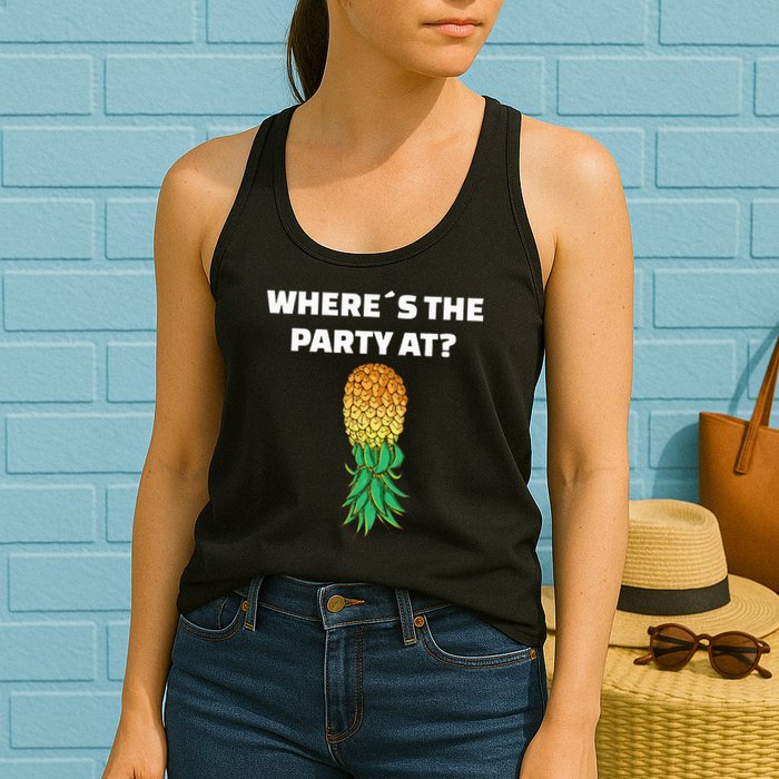 Upside Down Pineapple Where´S The Party At Womens Tank Top