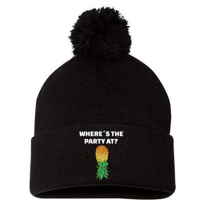 Upside Down Pineapple Where´S The Party At Pom Pom 12in Knit Beanie