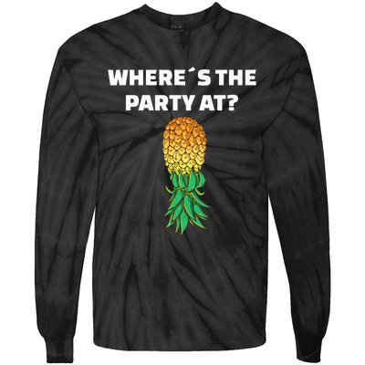 Upside Down Pineapple Where´S The Party At Tie-Dye Long Sleeve Shirt