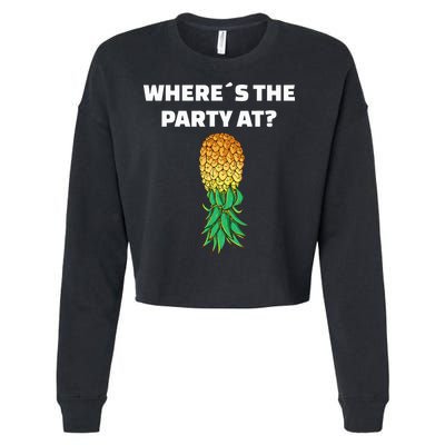 Upside Down Pineapple Where´S The Party At Cropped Pullover Crew