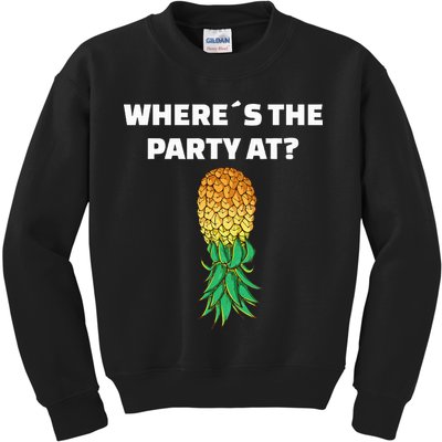 Upside Down Pineapple Where´S The Party At Kids Sweatshirt