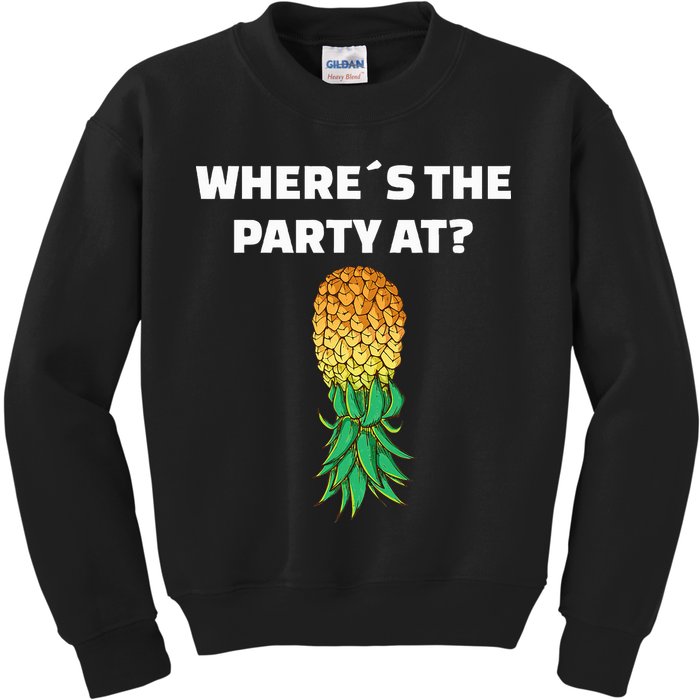 Upside Down Pineapple Where´S The Party At Kids Sweatshirt