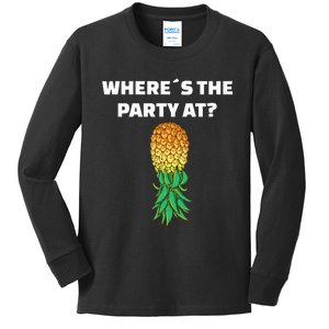 Upside Down Pineapple Where´S The Party At Kids Long Sleeve Shirt