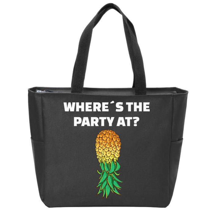 Upside Down Pineapple Where´S The Party At Zip Tote Bag