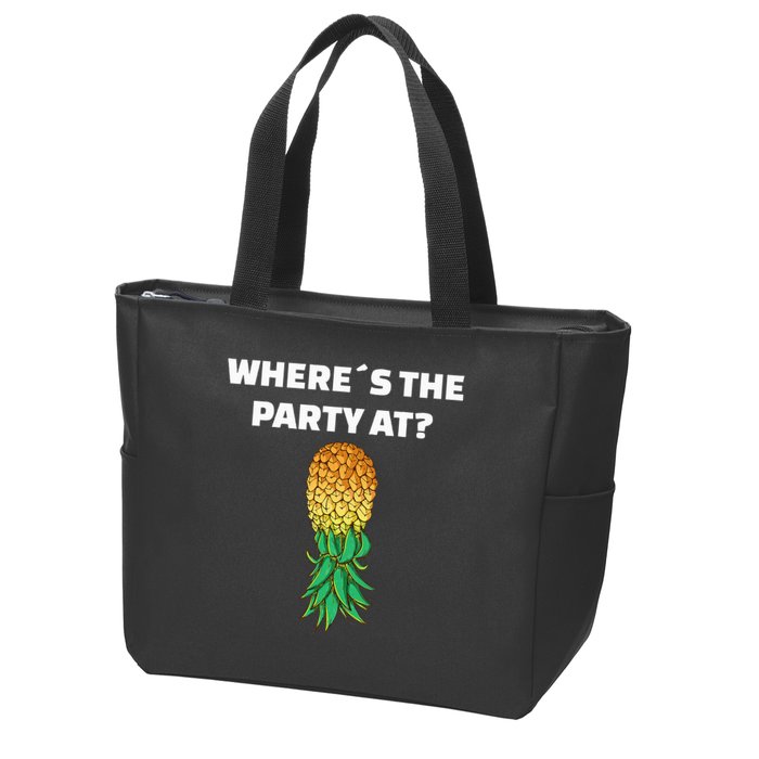 Upside Down Pineapple Where´S The Party At Zip Tote Bag