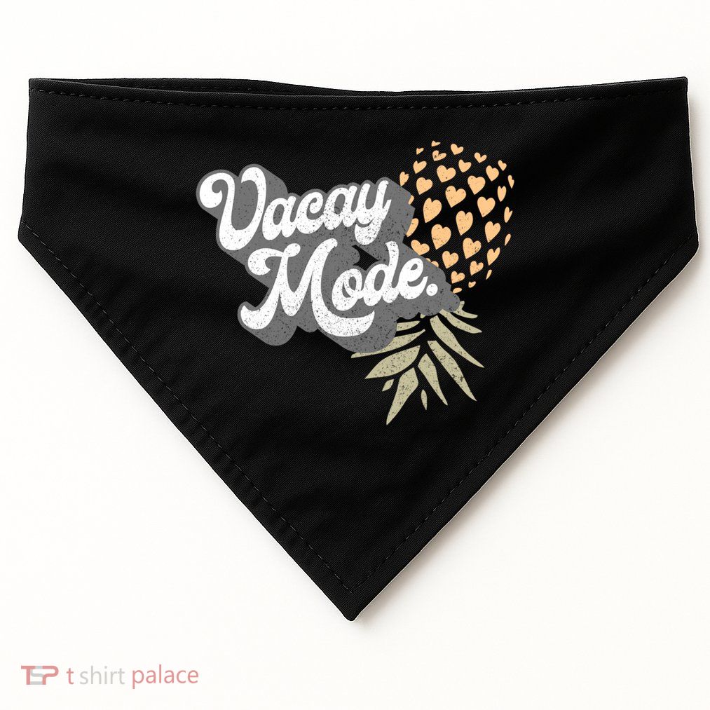 Upside Down Pineapple Vacay Mode Vacation Funny Swinger Gift USA-Made Doggie Bandana