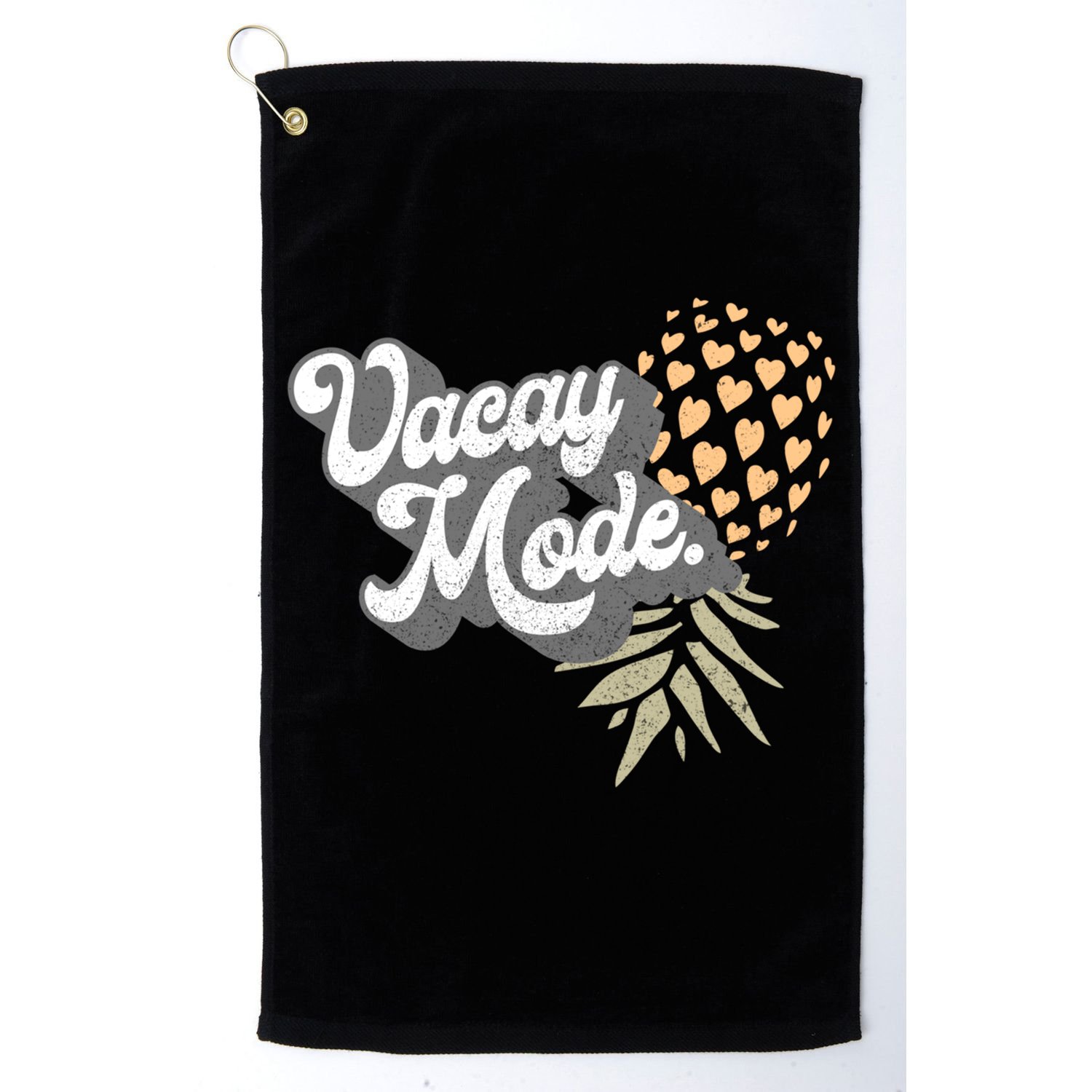 Upside Down Pineapple Vacay Mode Vacation Funny Swinger Gift Golf Towel
