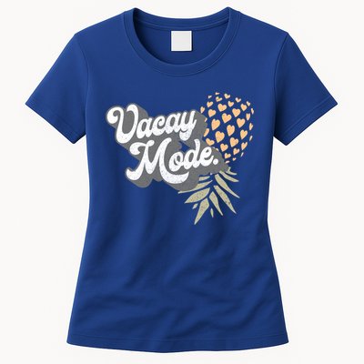 Upside Down Pineapple Vacay Mode Vacation Funny Swinger Gift Womens T-Shirt