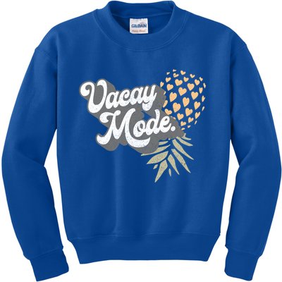 Upside Down Pineapple Vacay Mode Vacation Funny Swinger Gift Kids Sweatshirt