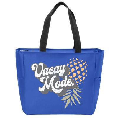 Upside Down Pineapple Vacay Mode Vacation Funny Swinger Gift Zip Tote Bag