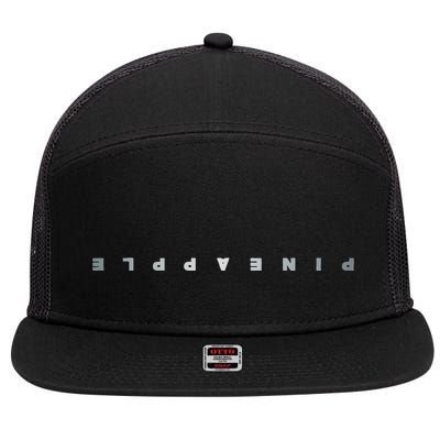 Upside Down Pineapple Swinger Clothing Subtle Text Women 7 Panel Mesh Trucker Snapback Hat
