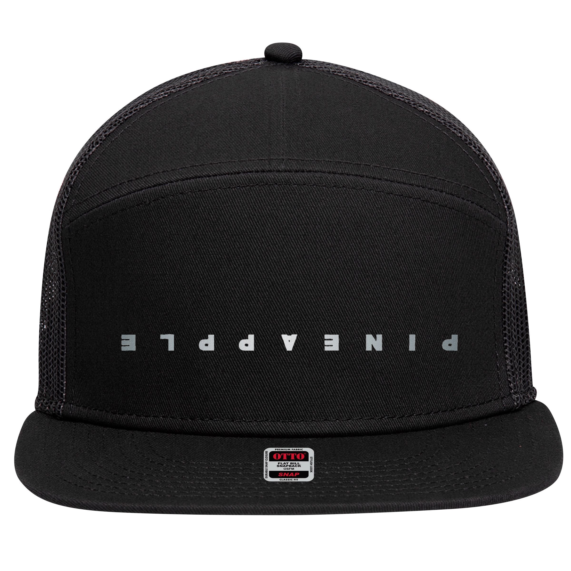 Upside Down Pineapple Swinger Clothing Subtle Text Women 7 Panel Mesh Trucker Snapback Hat