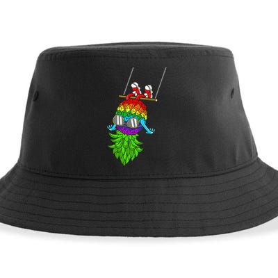 Upside Down Pineapple Swingers Swinging Lgbtq Adult Humor Gift Sustainable Bucket Hat