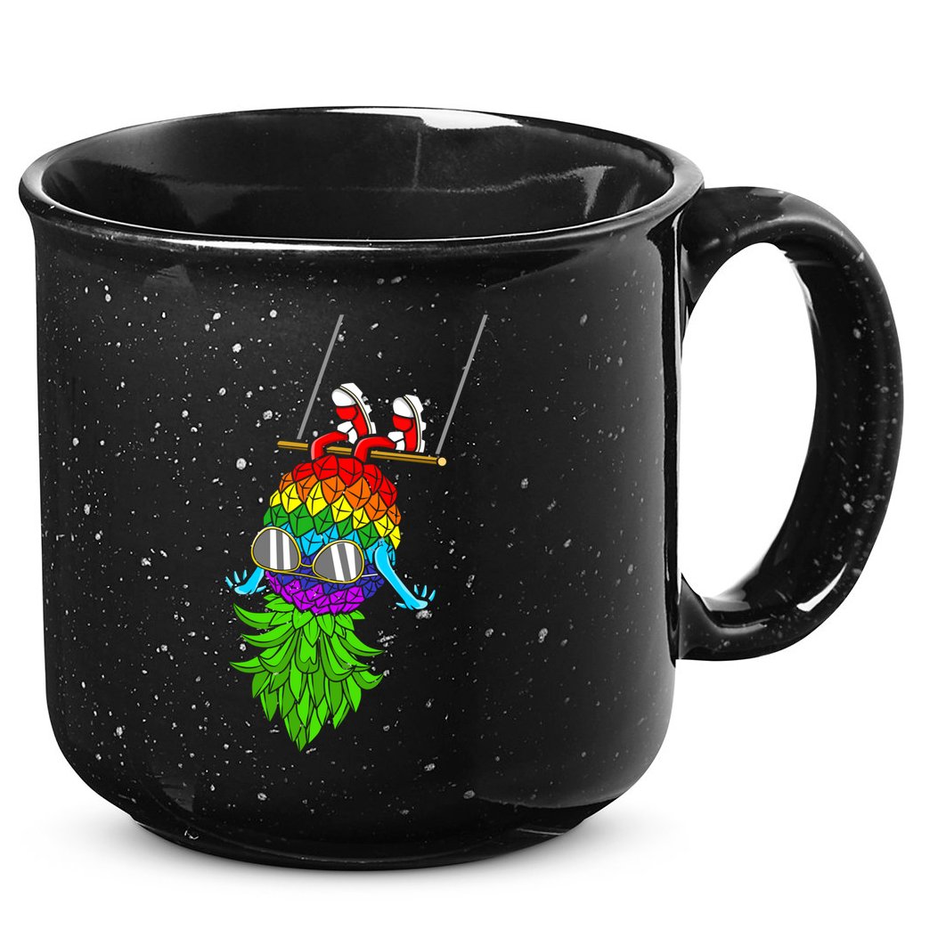 Upside Down Pineapple Swingers Swinging Lgbtq Adult Humor Gift 15oz Campfire Ceramic Mug