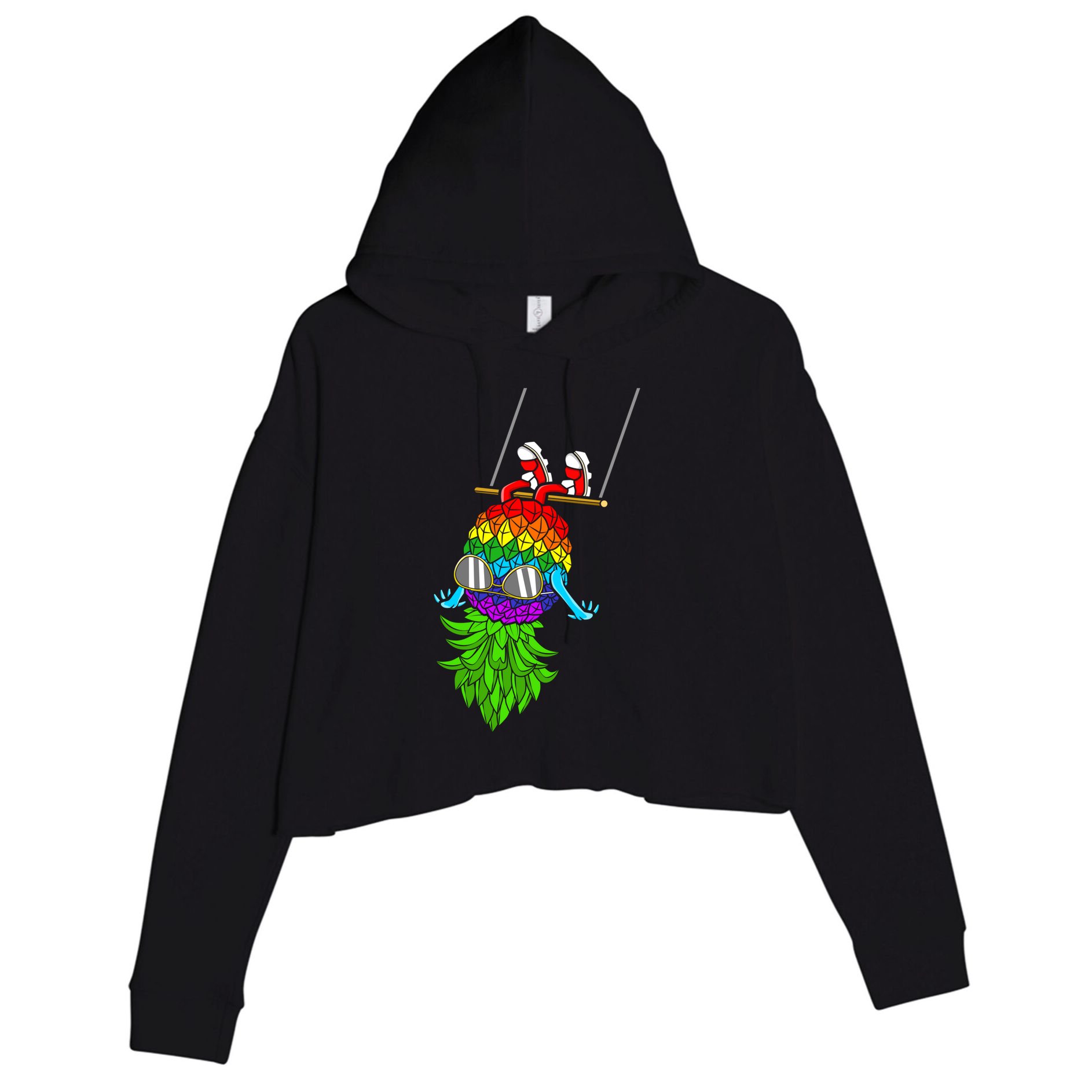 Upside Down Pineapple Swingers Swinging Lgbtq Adult Humor Gift Crop Fleece Hoodie