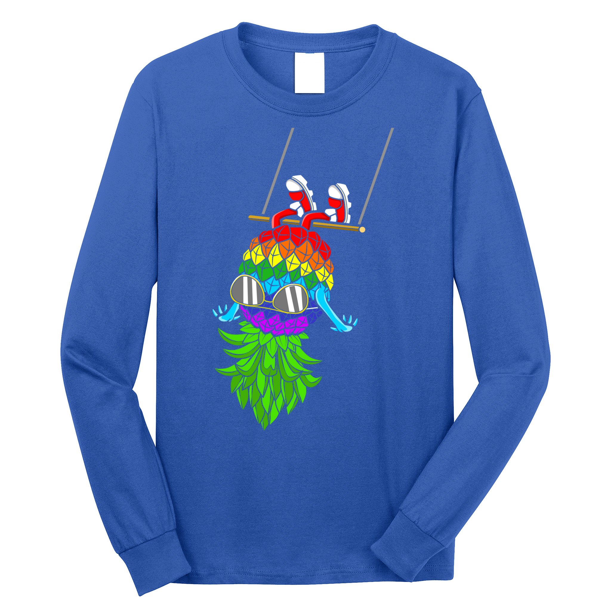 Upside Down Pineapple Swingers Swinging Lgbtq Adult Humor Gift Long Sleeve Shirt