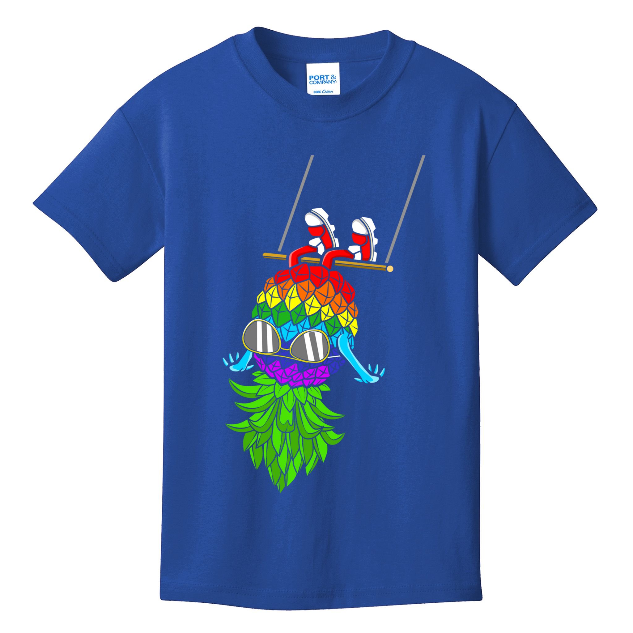 Upside Down Pineapple Swingers Swinging Lgbtq Adult Humor Gift Kids T-Shirt