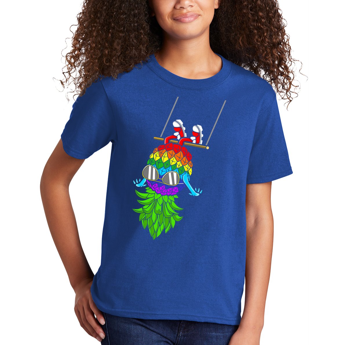 Upside Down Pineapple Swingers Swinging Lgbtq Adult Humor Gift Kids T-Shirt