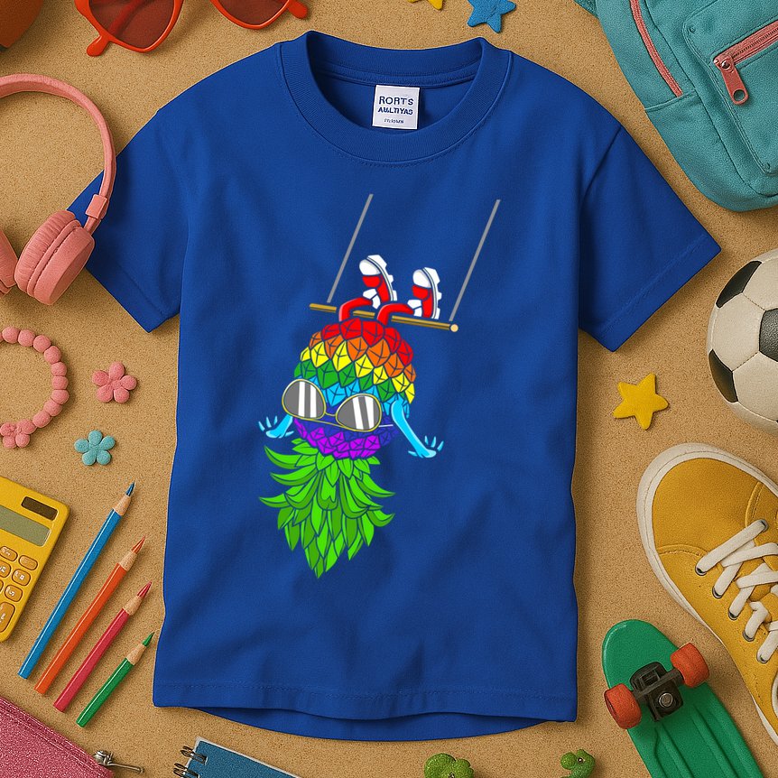 Upside Down Pineapple Swingers Swinging Lgbtq Adult Humor Gift Kids T-Shirt