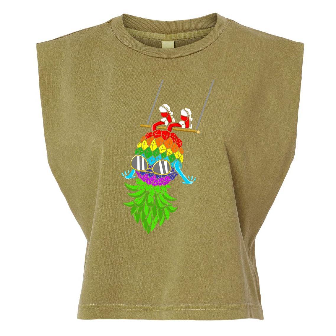 Upside Down Pineapple Swingers Swinging Lgbtq Adult Humor Gift Garment-Dyed Women's Muscle Tee