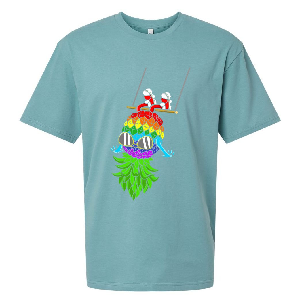 Upside Down Pineapple Swingers Swinging Lgbtq Adult Humor Gift Sueded Cloud Jersey T-Shirt