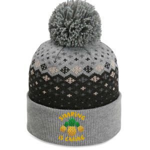 Upside Down Pineapple Cute Gift Sharing Swinger Gift The Baniff Cuffed Pom Beanie