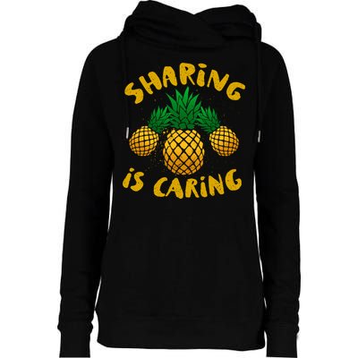 Upside Down Pineapple Cute Gift Sharing Swinger Gift Womens Funnel Neck Pullover Hood