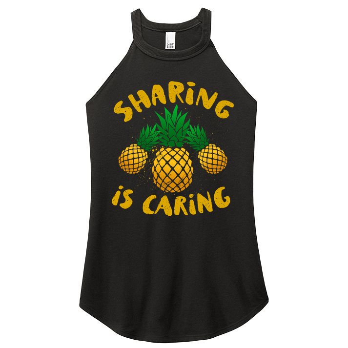 Upside Down Pineapple Cute Gift Sharing Swinger Gift Women's Perfect Tri Rocker Tank