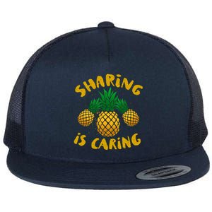 Upside Down Pineapple Cute Gift Sharing Swinger Gift Flat Bill Trucker Hat