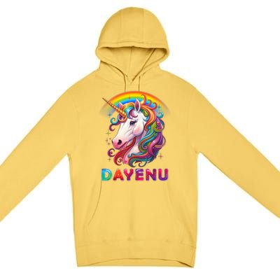 Unicorn Dayenu Passover Matzah Four Cups Premium Pullover Hoodie