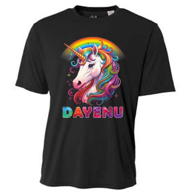 Unicorn Dayenu Passover Matzah Four Cups Cooling Performance Crew T-Shirt