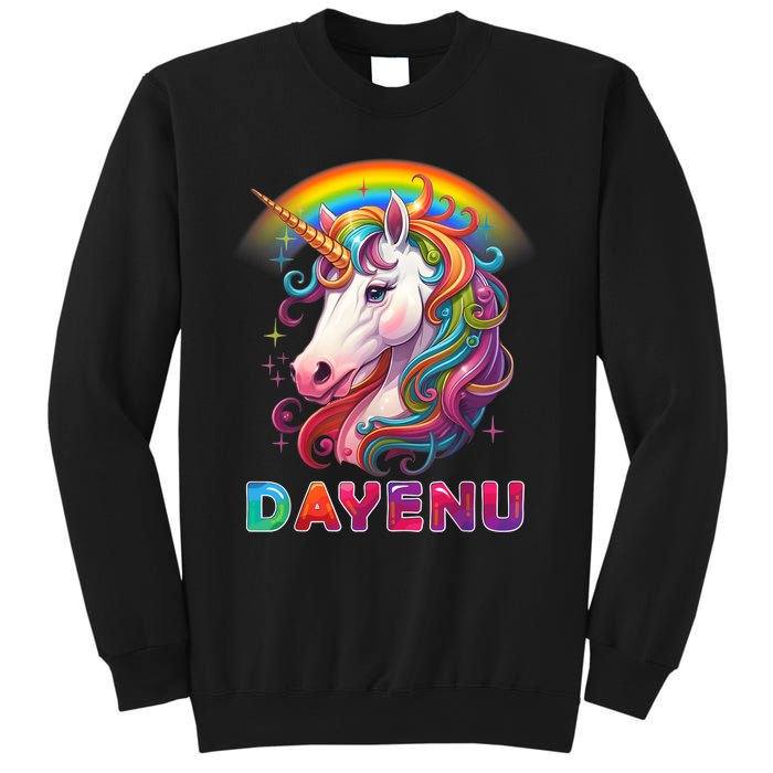 Unicorn Dayenu Passover Matzah Four Cups Sweatshirt