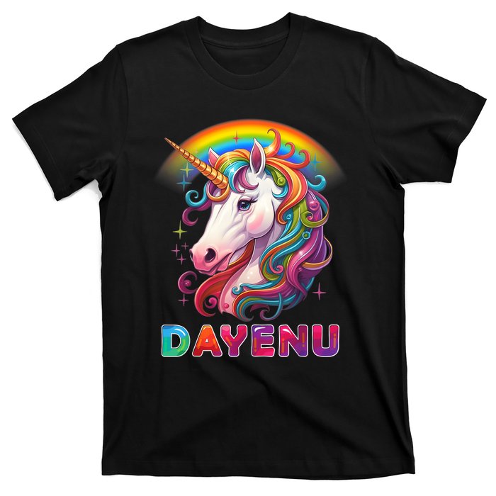 Unicorn Dayenu Passover Matzah Four Cups T-Shirt