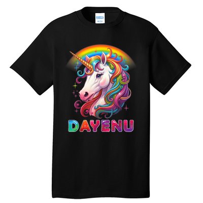 Unicorn Dayenu Passover Matzah Four Cups Tall T-Shirt