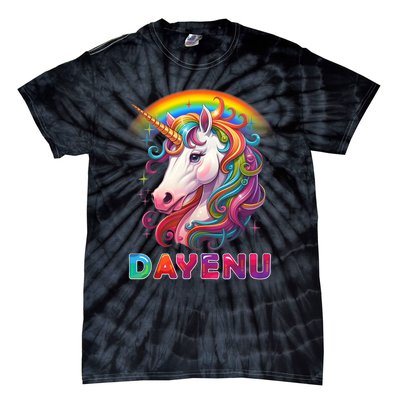 Unicorn Dayenu Passover Matzah Four Cups Tie-Dye T-Shirt