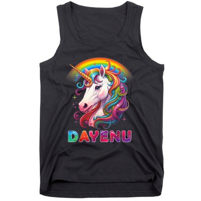 Unicorn Dayenu Passover Matzah Four Cups Tank Top