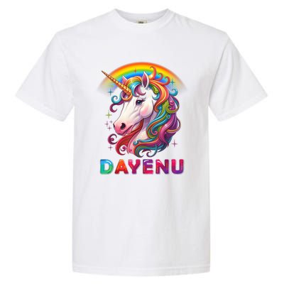 Unicorn Dayenu Passover Matzah Four Cups Garment-Dyed Heavyweight T-Shirt