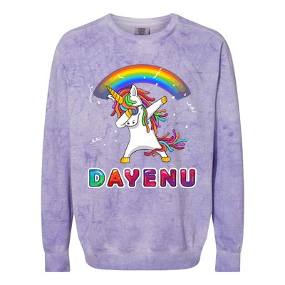 Unicorn Dayenu Passover For Boy Girl Colorblast Crewneck Sweatshirt