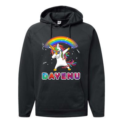 Unicorn Dayenu Passover For Boy Girl Performance Fleece Hoodie