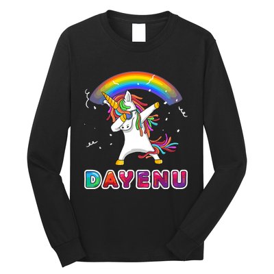 Unicorn Dayenu Passover For Boy Girl Long Sleeve Shirt