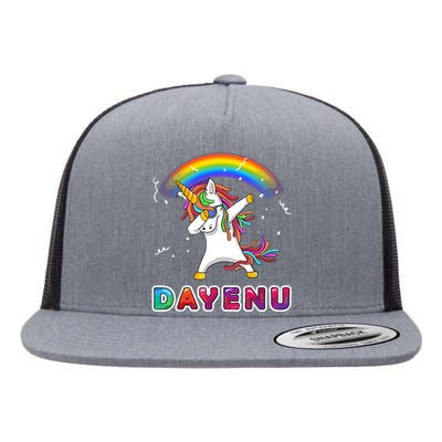 Unicorn Dayenu Passover For Boy Girl Flat Bill Trucker Hat