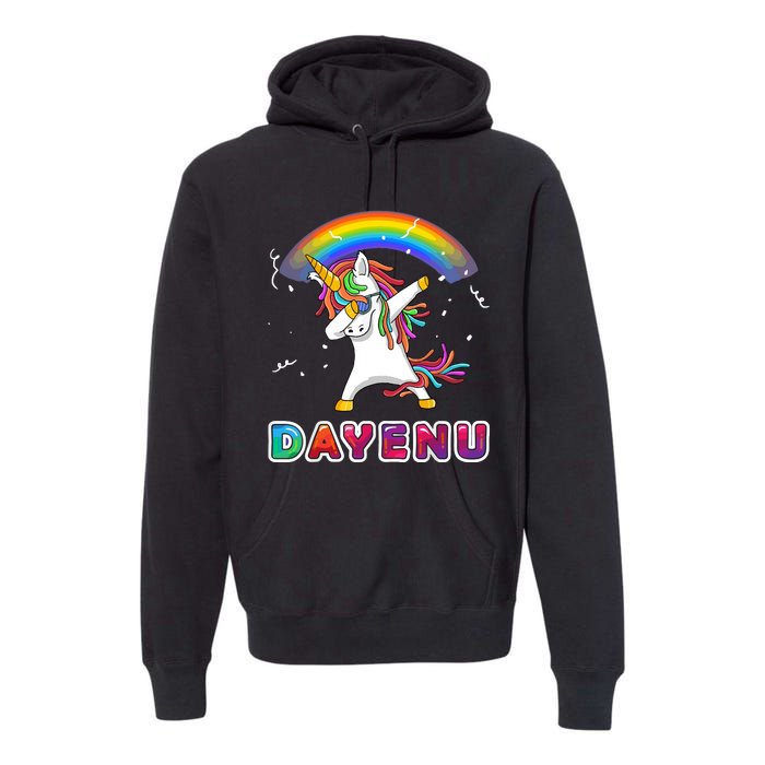 Unicorn Dayenu Passover For Boy Girl Premium Hoodie