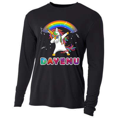 Unicorn Dayenu Passover For Boy Girl Cooling Performance Long Sleeve Crew