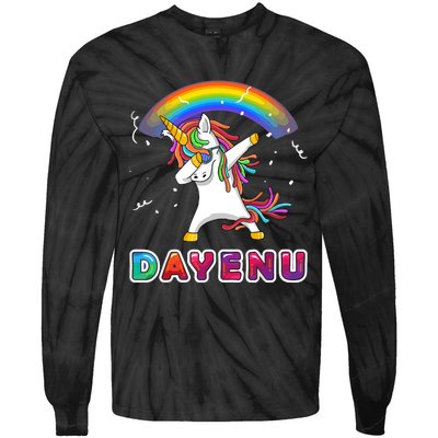 Unicorn Dayenu Passover For Boy Girl Tie-Dye Long Sleeve Shirt