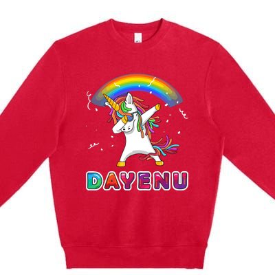 Unicorn Dayenu Passover For Boy Girl Premium Crewneck Sweatshirt