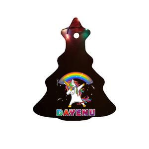 Unicorn Dayenu Passover For Boy Girl Ceramic Tree Ornament