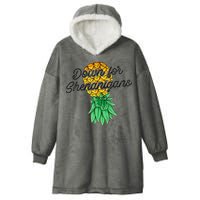 Upside Down Pineapple Down For Shenanigans Funny Swinger Hooded Wearable Blanket